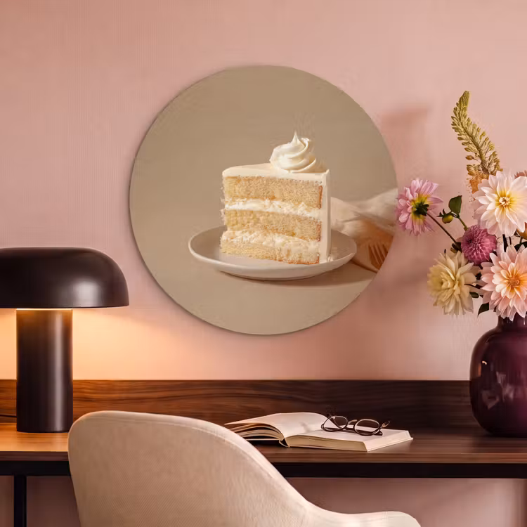 Akoestisch schilderij rond - Vanilletaart - Cake - Romig — 2