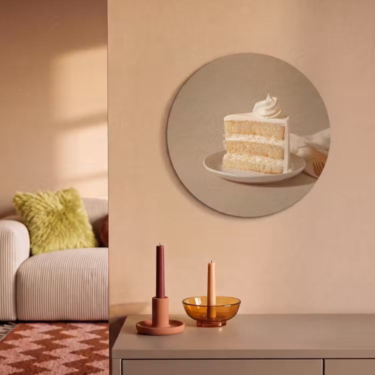 Akoestisch schilderij rond - Vanilletaart - Cake - Romig — 3