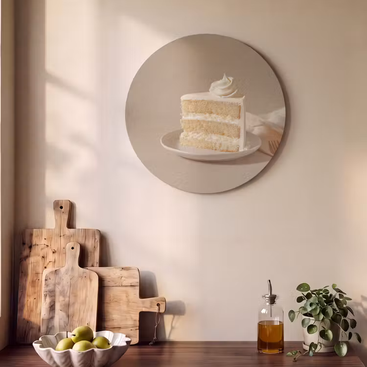 Akoestisch schilderij rond - Vanilletaart - Cake - Romig — 4
