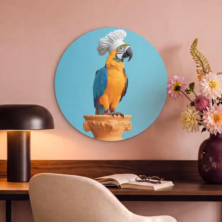 Akoestisch schilderij rond - Papegaai - Koksmuts - Grappig - Vogel — 2