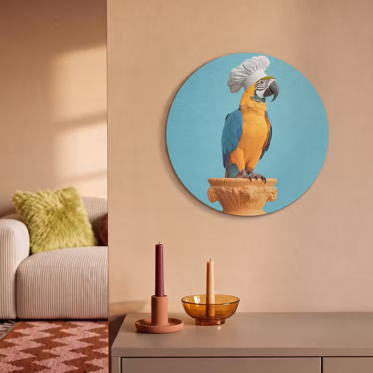 Akoestisch schilderij rond - Papegaai - Koksmuts - Grappig - Vogel — 3