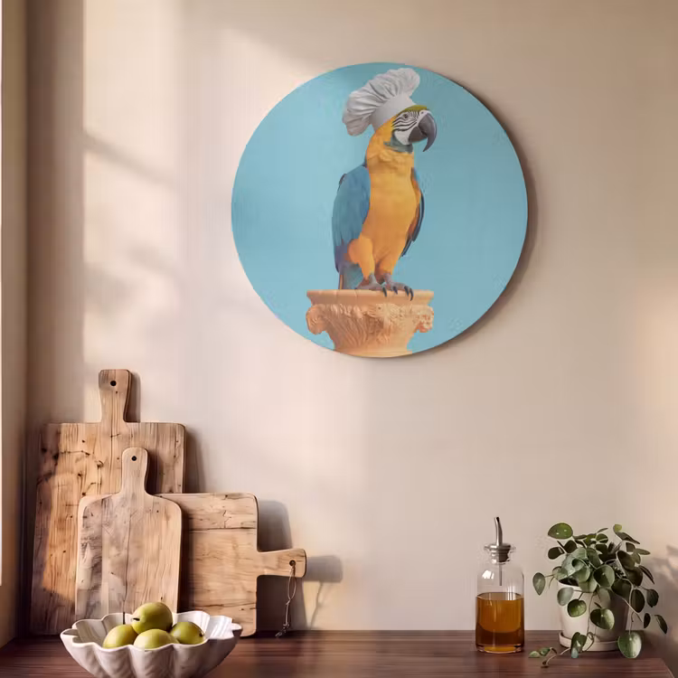 Akoestisch schilderij rond - Papegaai - Koksmuts - Grappig - Vogel — 4