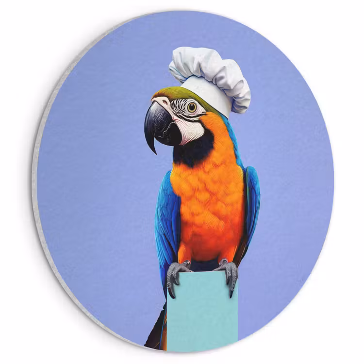 Akoestisch schilderij rond - Papegaai - Koksmuts - Vogel - Leuk — 1