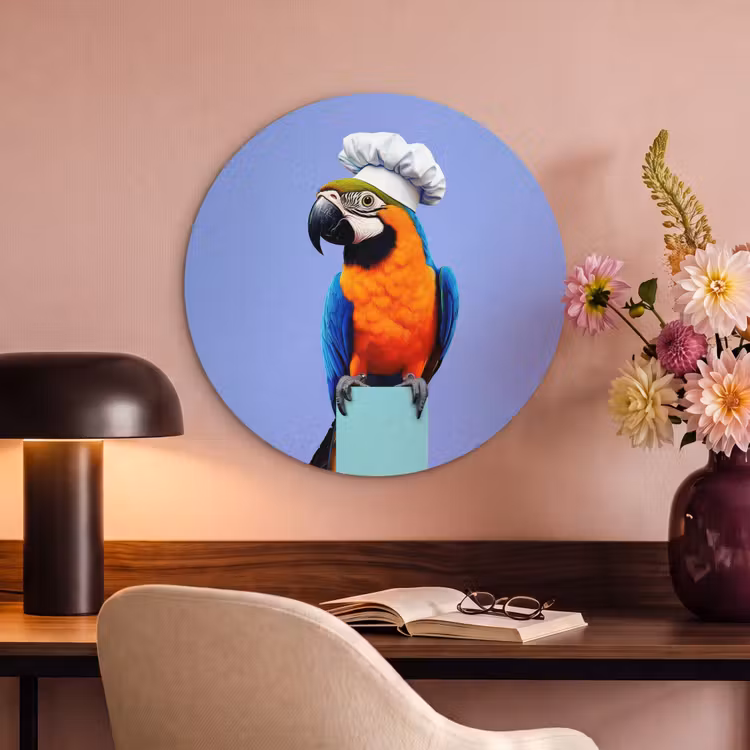 Akoestisch schilderij rond - Papegaai - Koksmuts - Vogel - Leuk — 2
