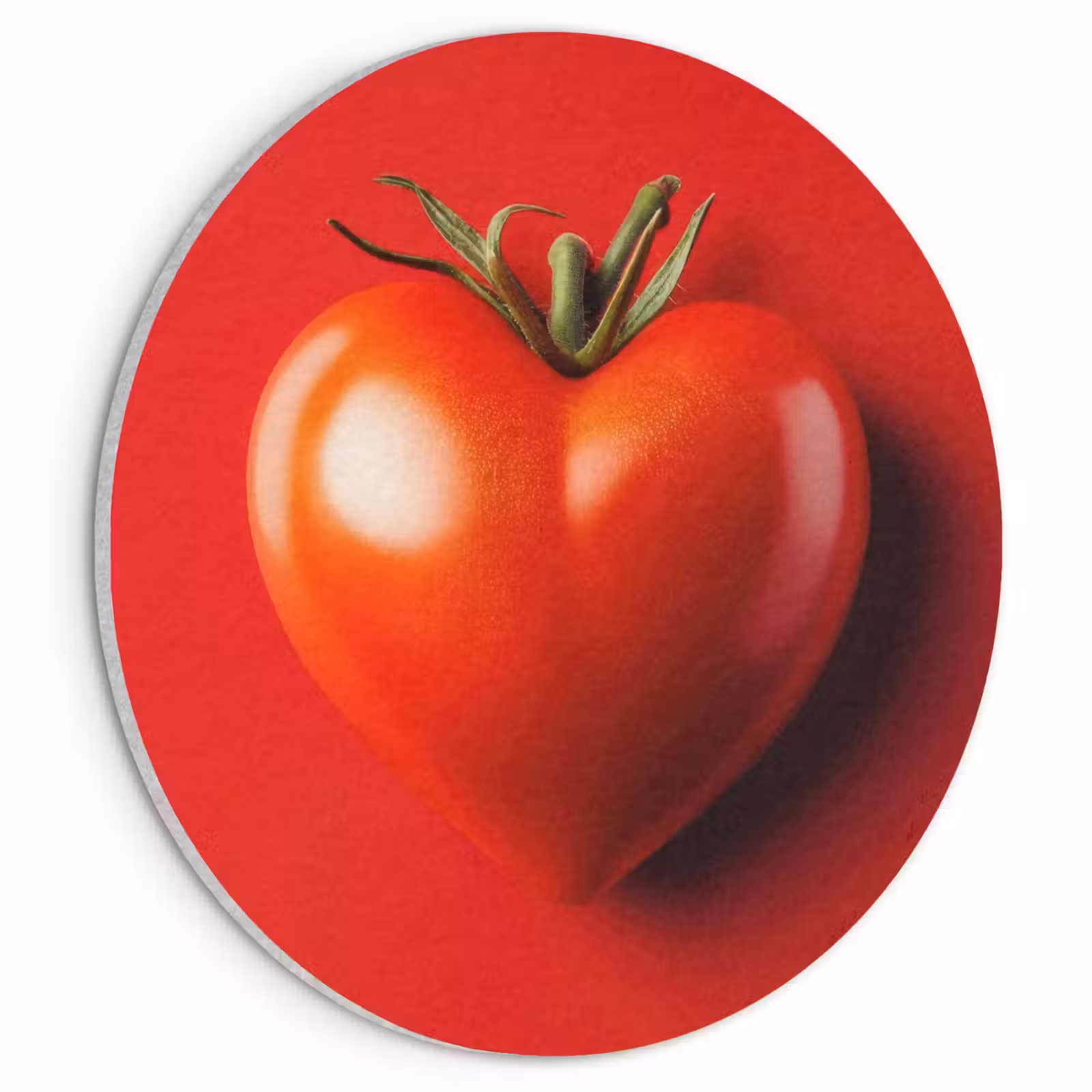 Akoestisch schilderij rond - Tomaat - Rood - Hart — 1