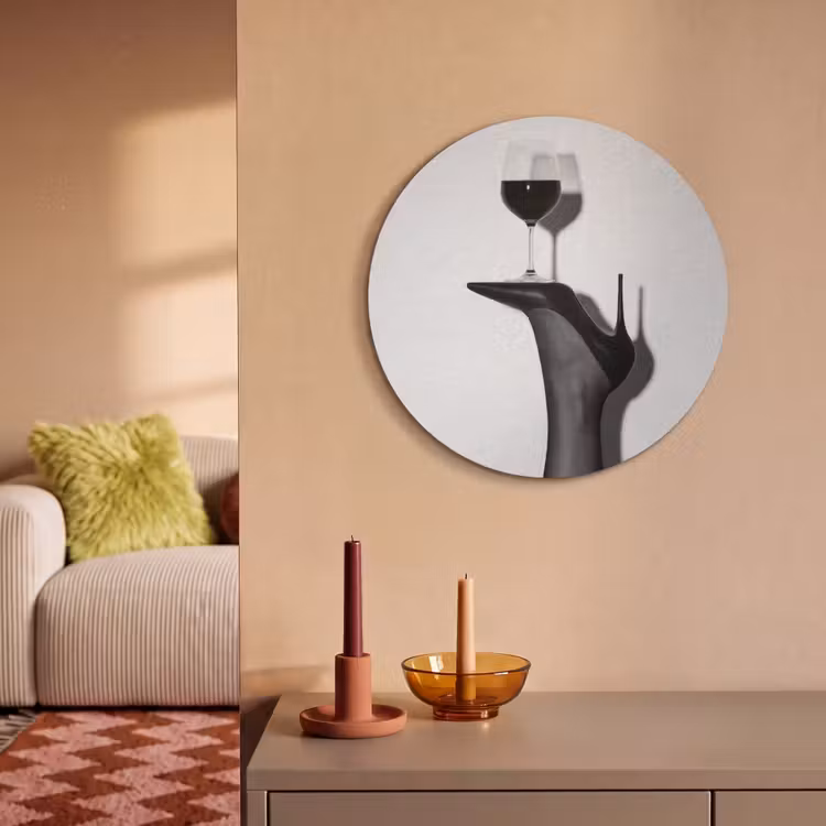 Akoestisch schilderij rond - Hak - Wijn - Minimalistisch - Zwart — 3