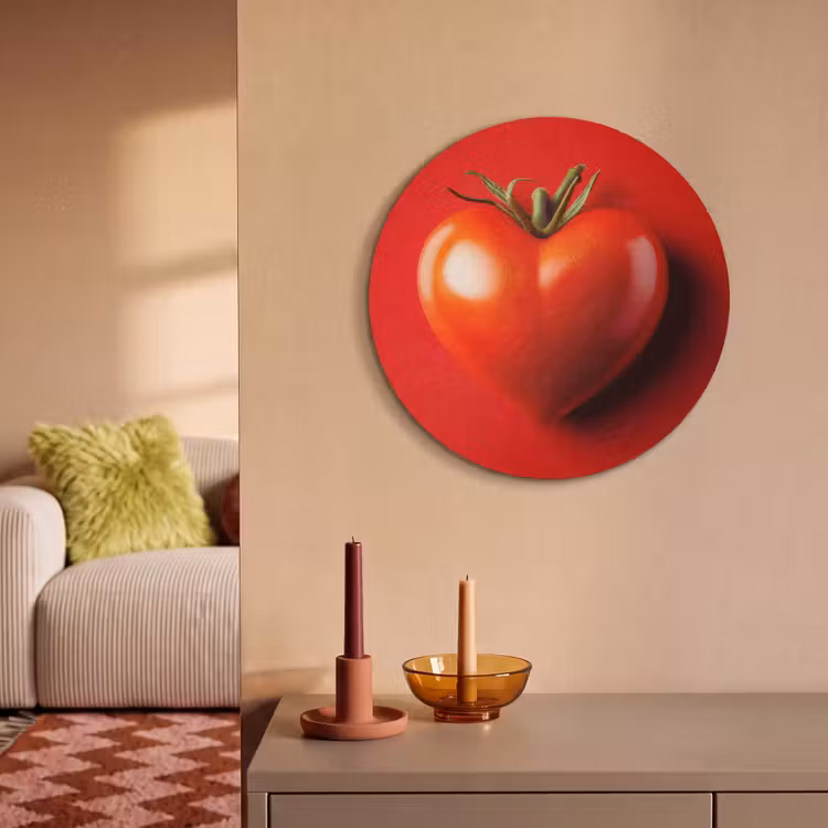 Akoestisch schilderij rond - Tomaat - Rood - Hart — 3