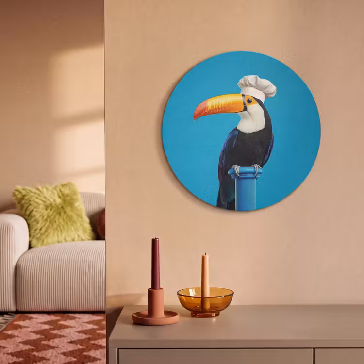 Akoestisch schilderij rond - Tucan - Sokkel - Vogel - Koksmuts — 3