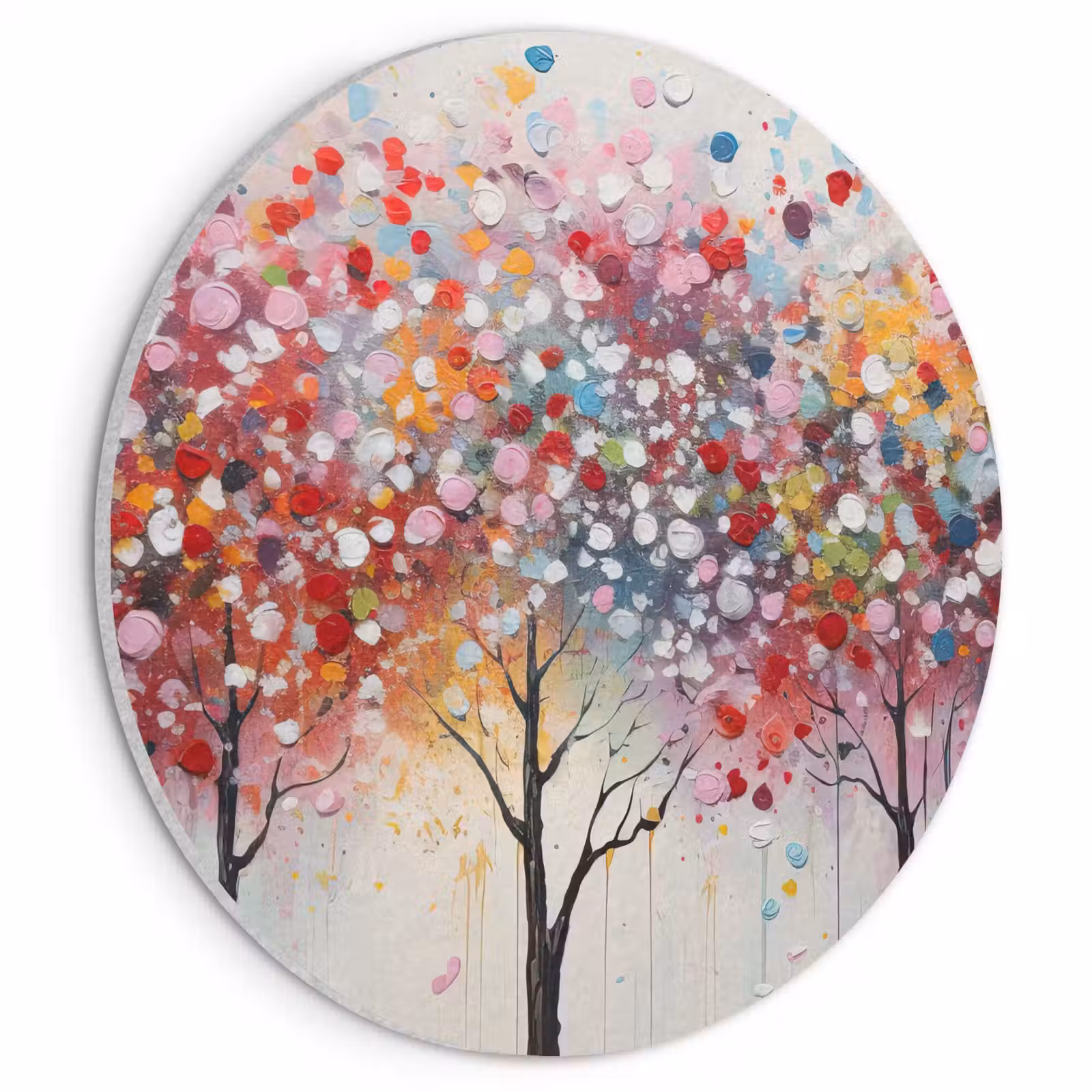 Akoestisch schilderij rond - Kunst - Bomen - Natuur - Acryl — 1