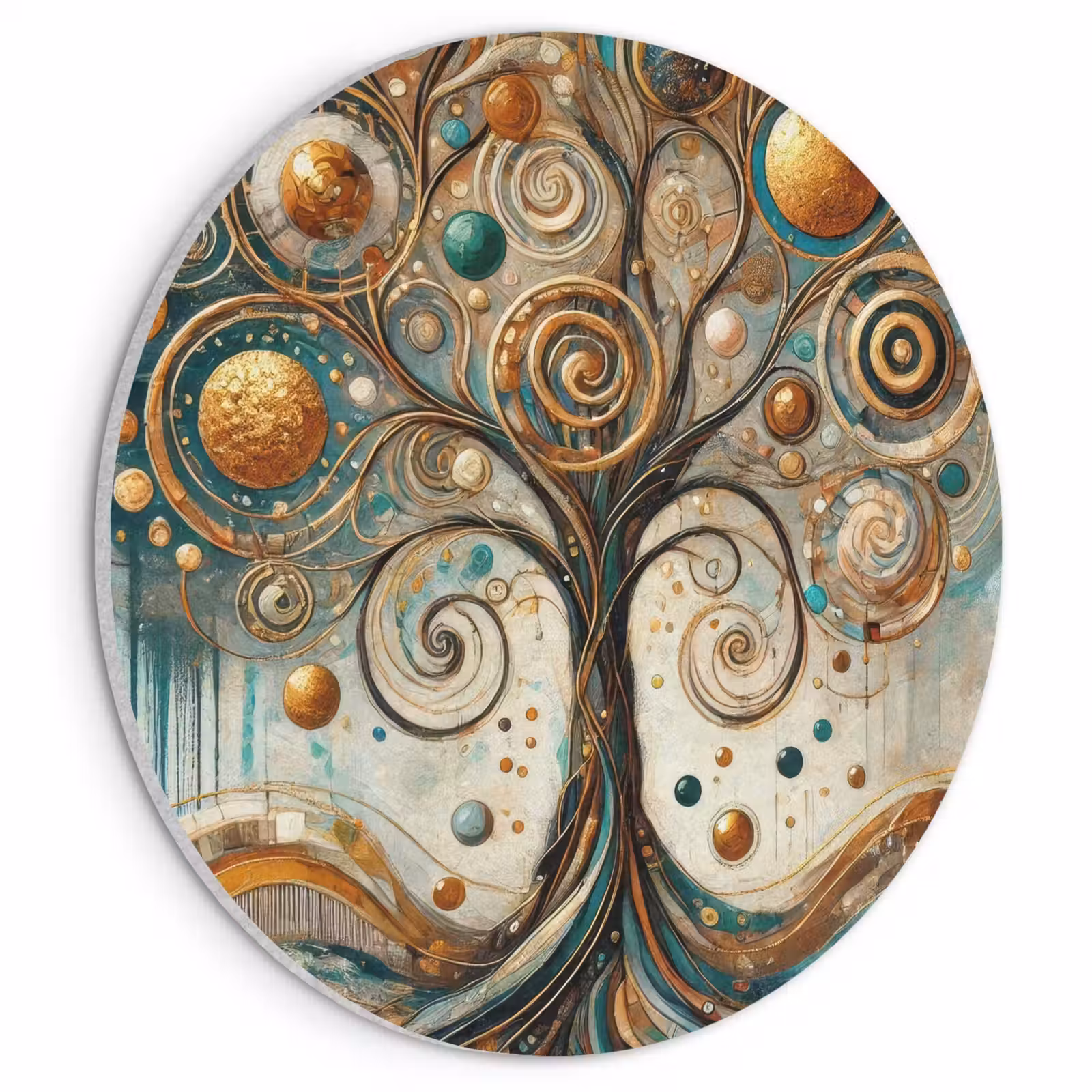 Akoestisch schilderij rond - Levensboom - Boom - Abstract - Modern — 1