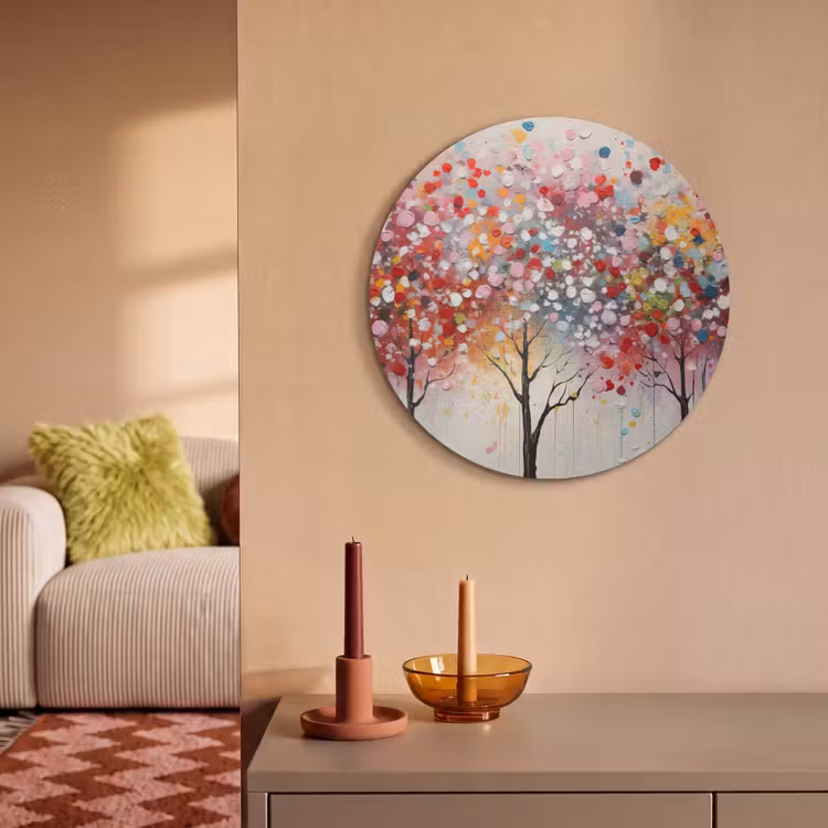 Akoestisch schilderij rond - Kunst - Bomen - Natuur - Acryl — 3