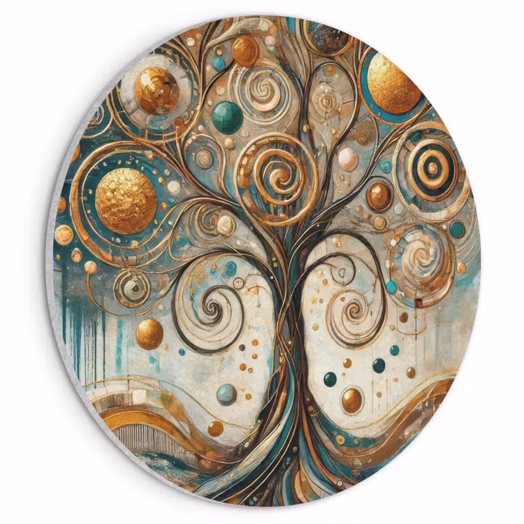 Akoestisch schilderij rond - Levensboom - Boom - Abstract - Modern — 1