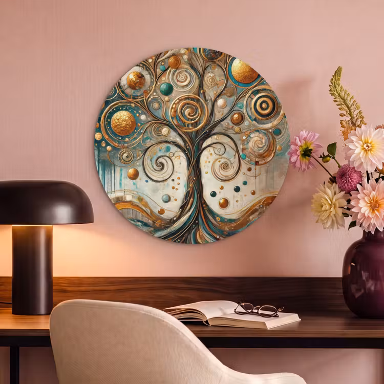 Akoestisch schilderij rond - Levensboom - Boom - Abstract - Modern — 2