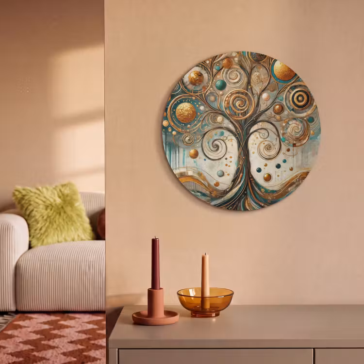 Akoestisch schilderij rond - Levensboom - Boom - Abstract - Modern — 3