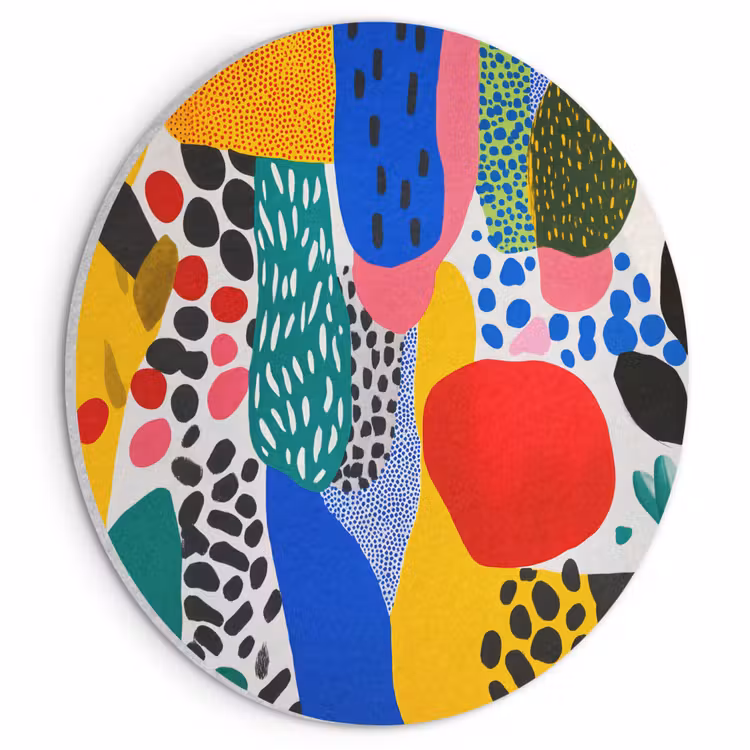 Akoestisch schilderij rond - Stippen - Vormen - Modern - Kleuren — 1