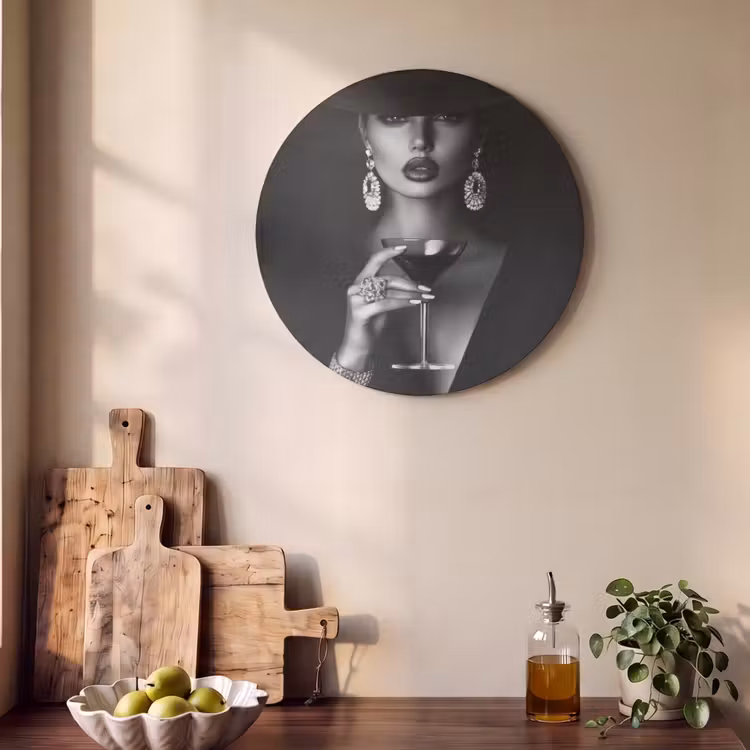 Akoestisch schilderij rond - Vrouw - Cocktail - Chic — 4