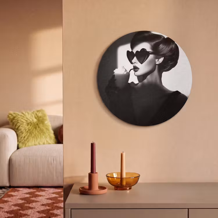 Akoestisch schilderij rond - Vrouw - Zwart - Hart — 3