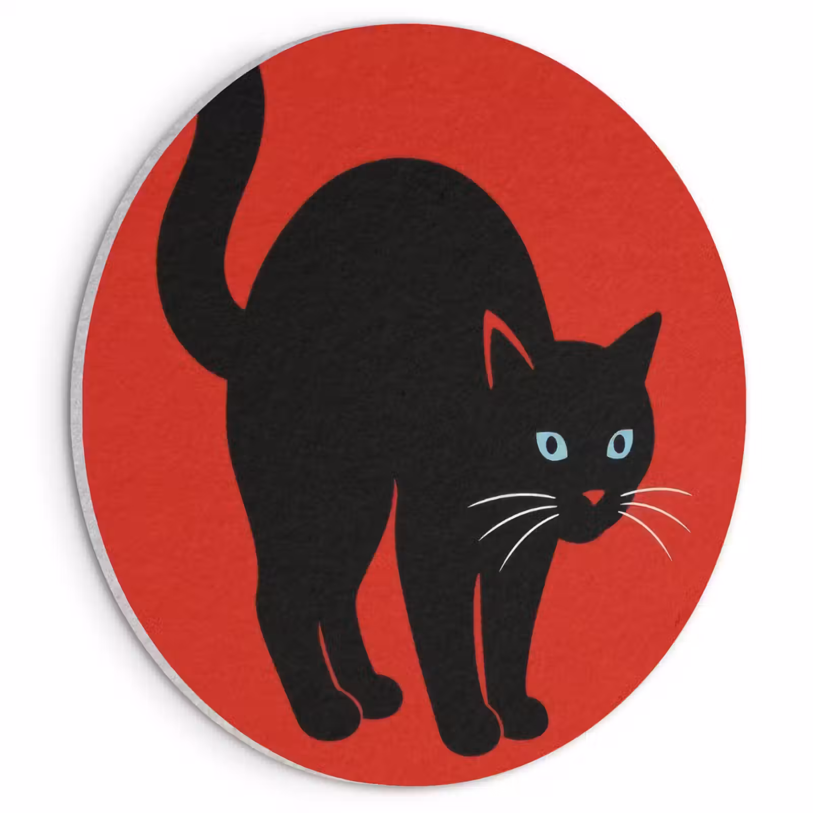 Akoestisch schilderij rond - Kat - Zwart - Staart — 1