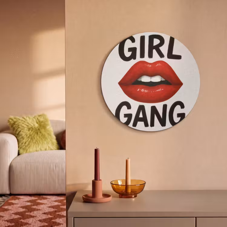 Akoestisch schilderij rond - Lip - Girl - Rood - Letters — 3