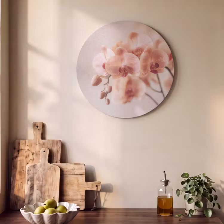 Akoestisch schilderij rond - Orchidee - Bloemen - Roze - Bloemblaadjes — 4