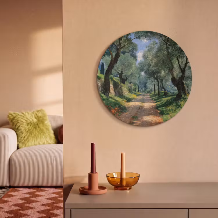 Akoestisch schilderij rond - Pad - Bomen - Schaduw - — 3