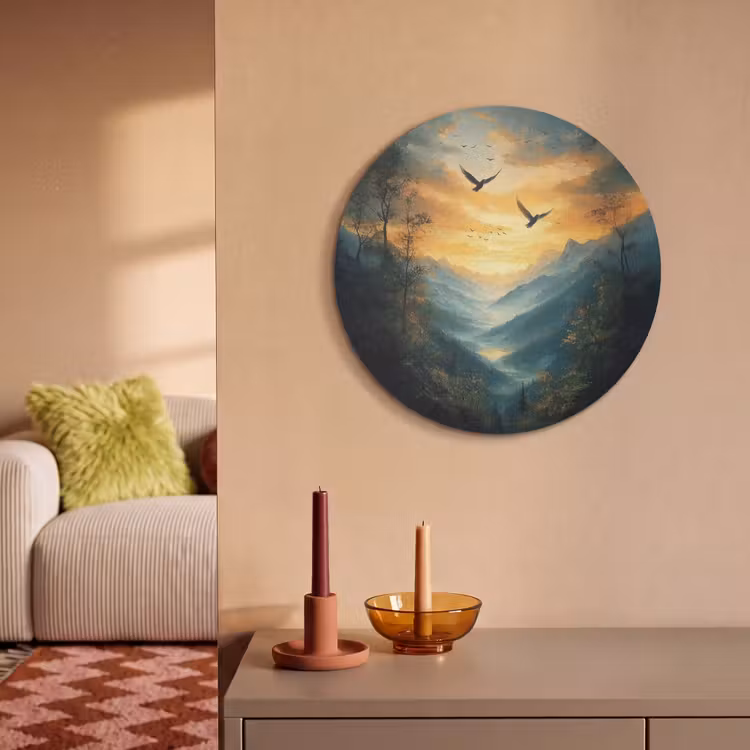 Akoestisch schilderij rond - Vogels - Zon - Bomen - Groen — 3