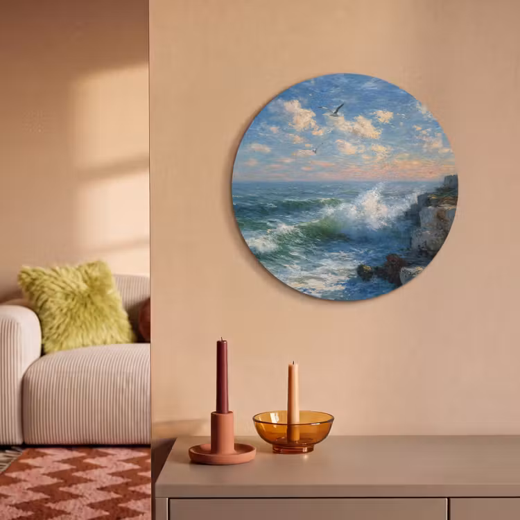 Akoestisch schilderij rond - Zee - Golven - Rotsen - Meeuwen — 3