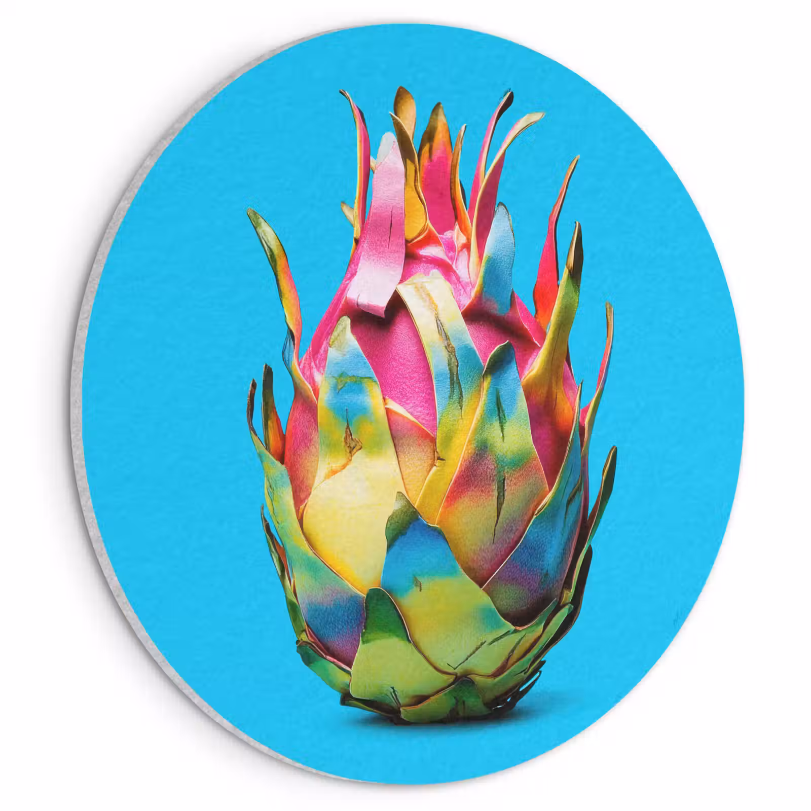Akoestisch schilderij rond - Drakenfruit - Blauw - Levendig — 1