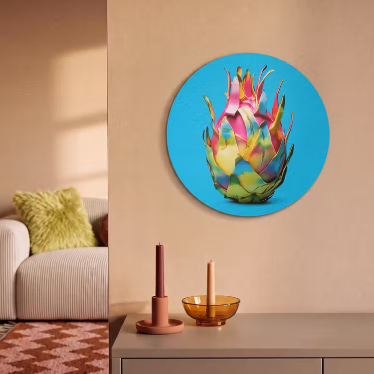 Akoestisch schilderij rond - Drakenfruit - Blauw - Levendig — 3