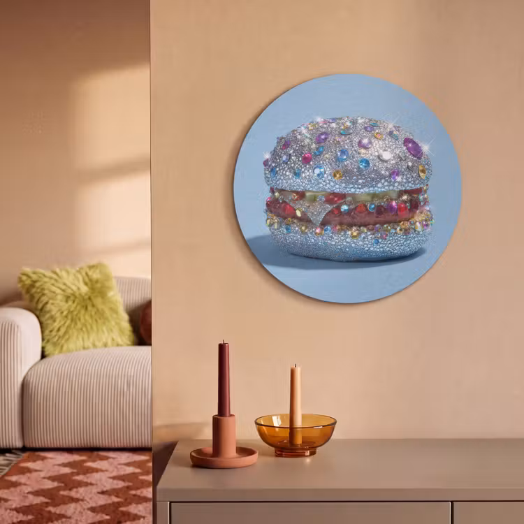 Akoestisch schilderij rond - Glitters - Hamburger - Blauw — 3