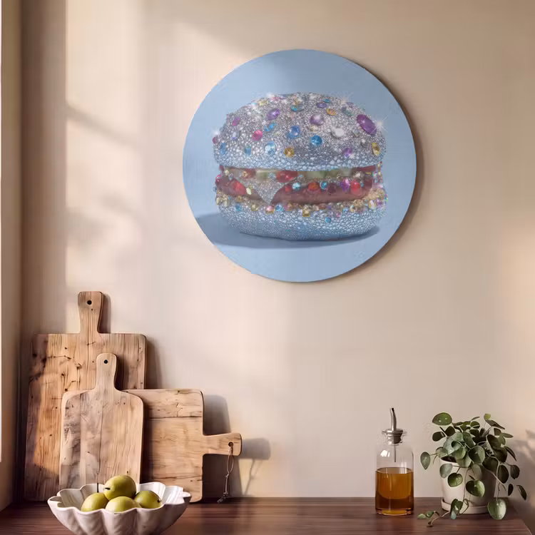 Akoestisch schilderij rond - Glitters - Hamburger - Blauw — 4