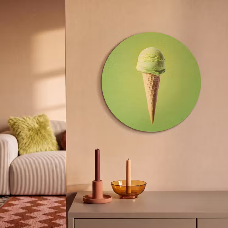 Akoestisch schilderij rond - Hoorntje - Schepijs - Groen — 3