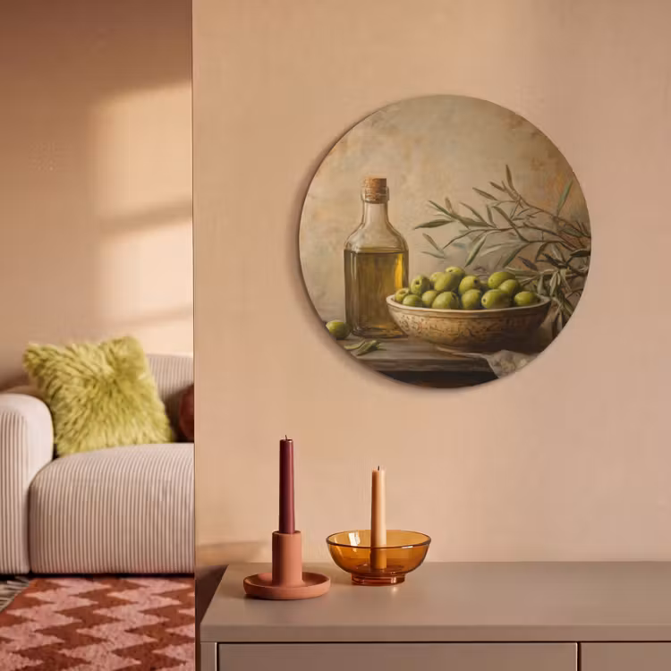 Akoestisch schilderij rond - Olijven - Stilleven - Vintage — 3