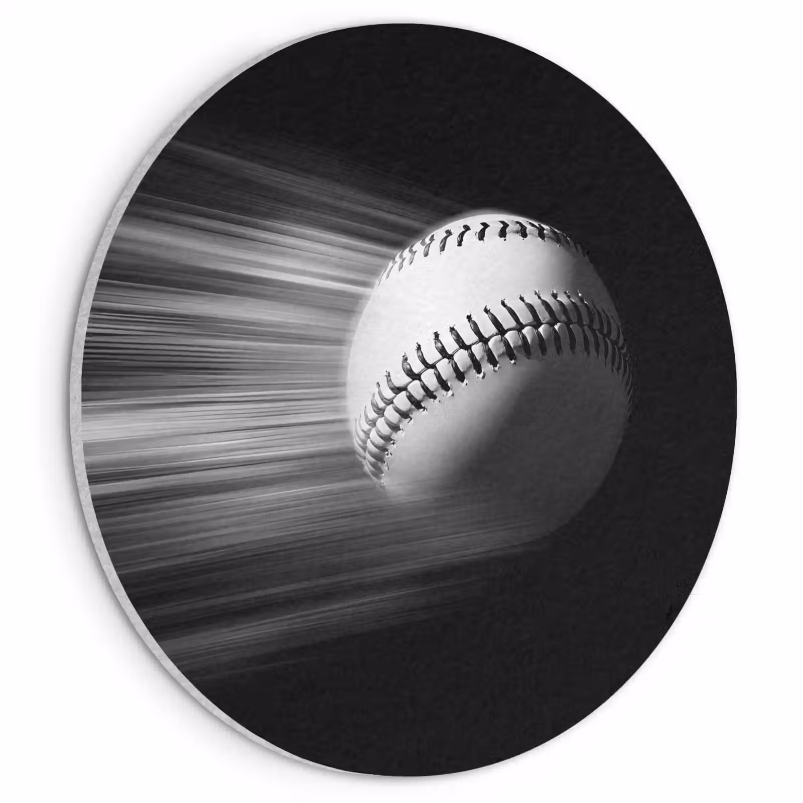 Akoestisch schilderij rond - Honkbal - Wit - Vliegt — 1