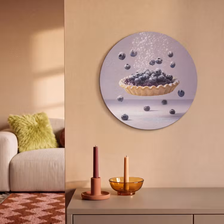 Akoestisch schilderij rond - Eten - Taart - Bessen - Blauw — 3