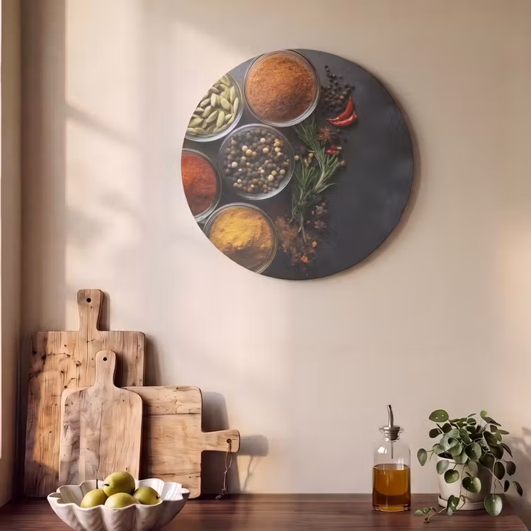 Akoestisch schilderij rond - Glazen - Bakjes - Blaadjes - Kruiden — 4