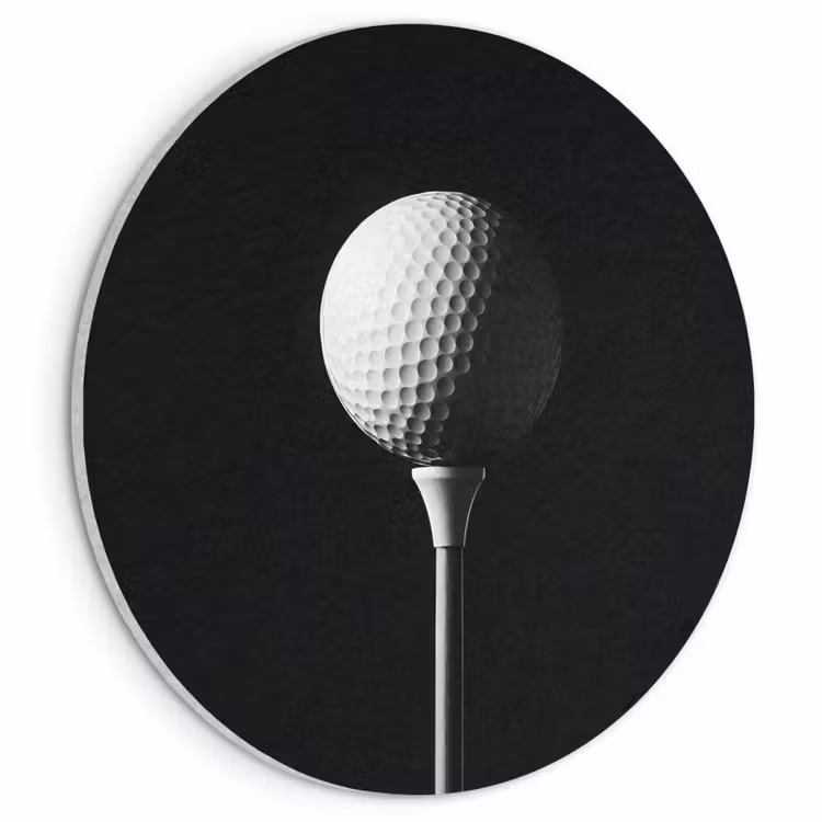 Akoestisch schilderij rond - Golfbal - Minimalistisch - Wit — 1