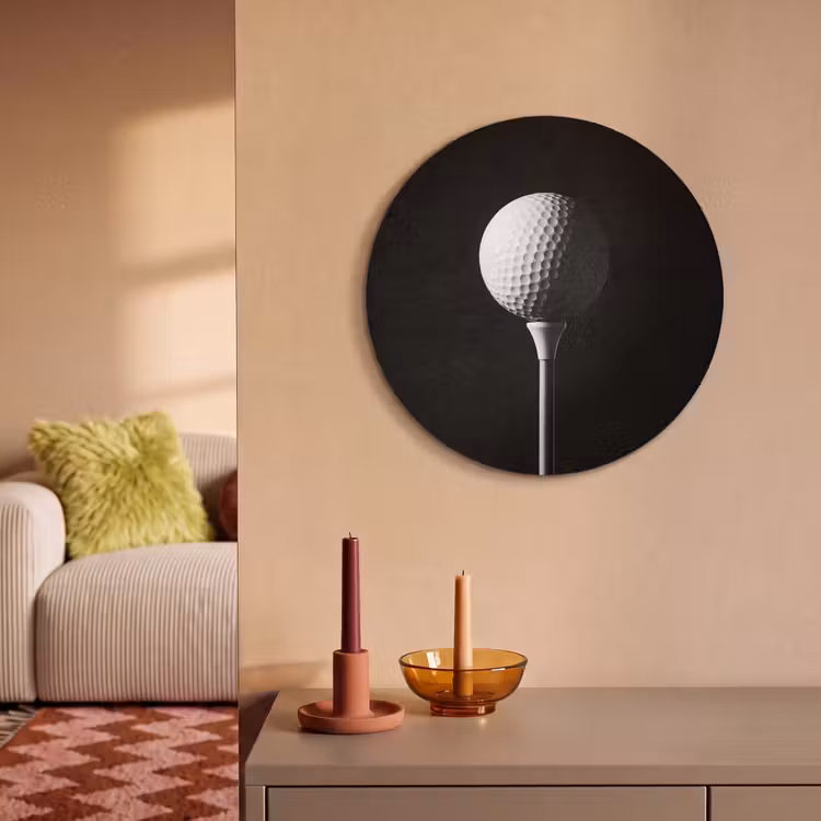 Akoestisch schilderij rond - Golfbal - Minimalistisch - Wit — 3