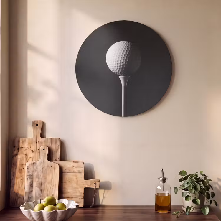 Akoestisch schilderij rond - Golfbal - Minimalistisch - Wit — 4