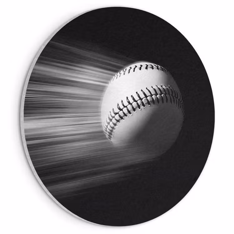 Akoestisch schilderij rond - Honkbal - Wit - Vliegt — 1