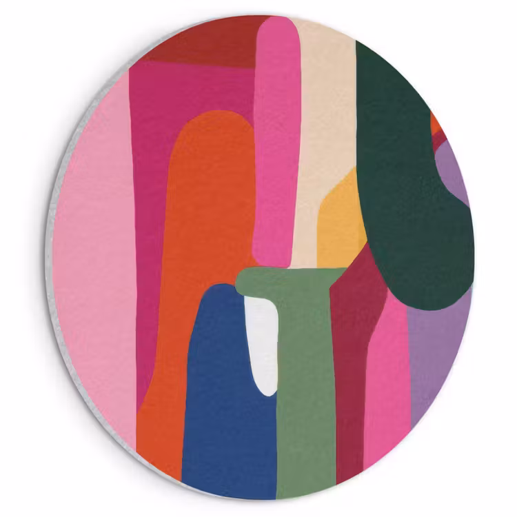 Akoestisch schilderij rond - Kleurvakken - Recht - Rond - Abstract — 1