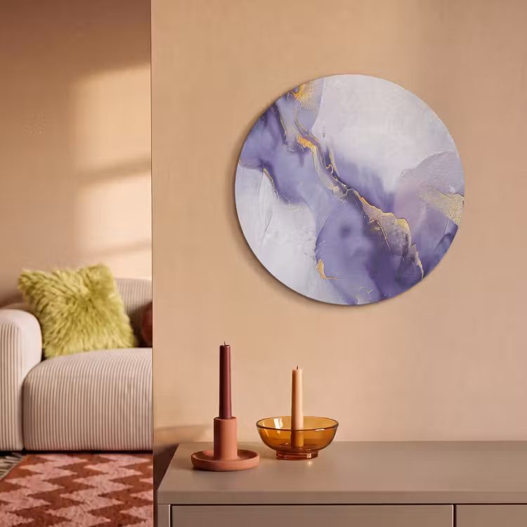 Akoestisch schilderij rond - Paars - Modern - Marmer - Abstract — 3