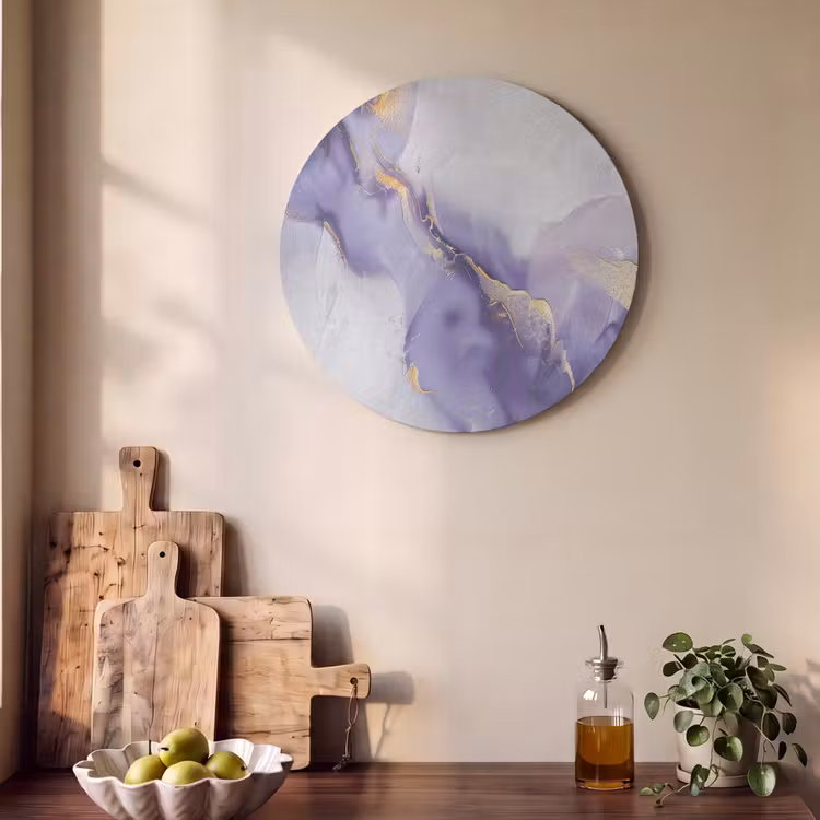 Akoestisch schilderij rond - Paars - Modern - Marmer - Abstract — 4