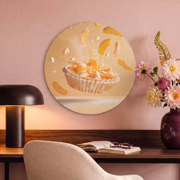 Akoestisch schilderij rond - Peach - Eten - Taart - Oranje — 2