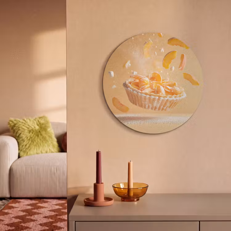 Akoestisch schilderij rond - Peach - Eten - Taart - Oranje — 3