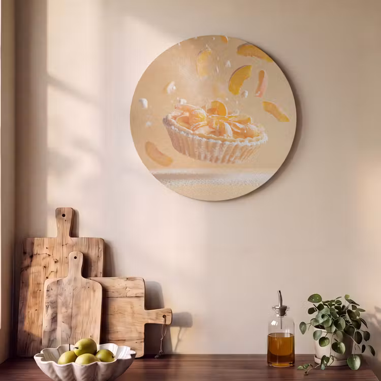 Akoestisch schilderij rond - Peach - Eten - Taart - Oranje — 4