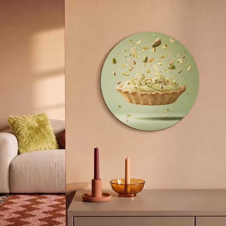 Akoestisch schilderij rond - Pistache - Taart - Noten - Eten — 3