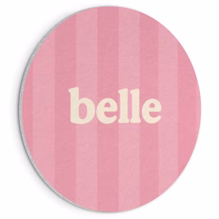 Akoestisch schilderij rond - Roze - Gestreept - Belle — 1