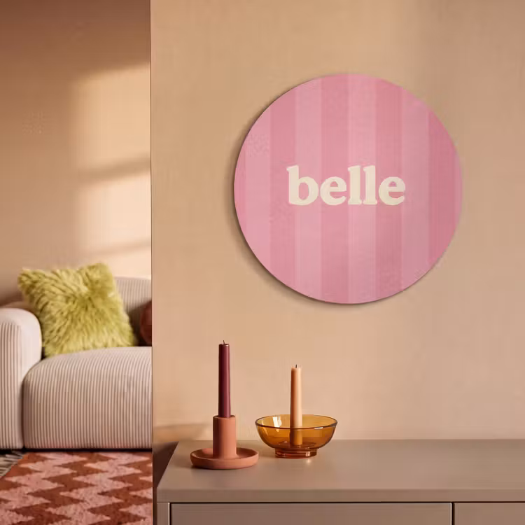 Akoestisch schilderij rond - Roze - Gestreept - Belle — 3