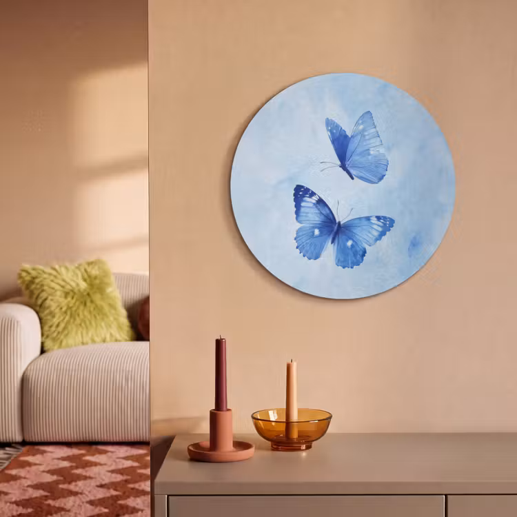 Akoestisch schilderij rond - Vlinders - Sierlijk - Blauw — 3
